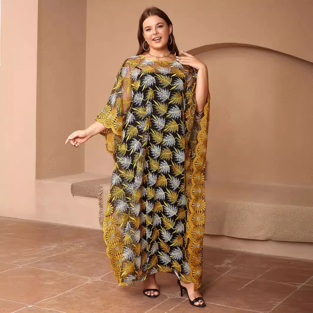 Large size ethnic clothing, lace embroidered bat long dress, African Muslim women's clothing, two-piece set, good quality, new m
Large size ethnic clothing, lace embroidered bat long dress, African Muslim women's clothing, two-piece set, good quality, new m