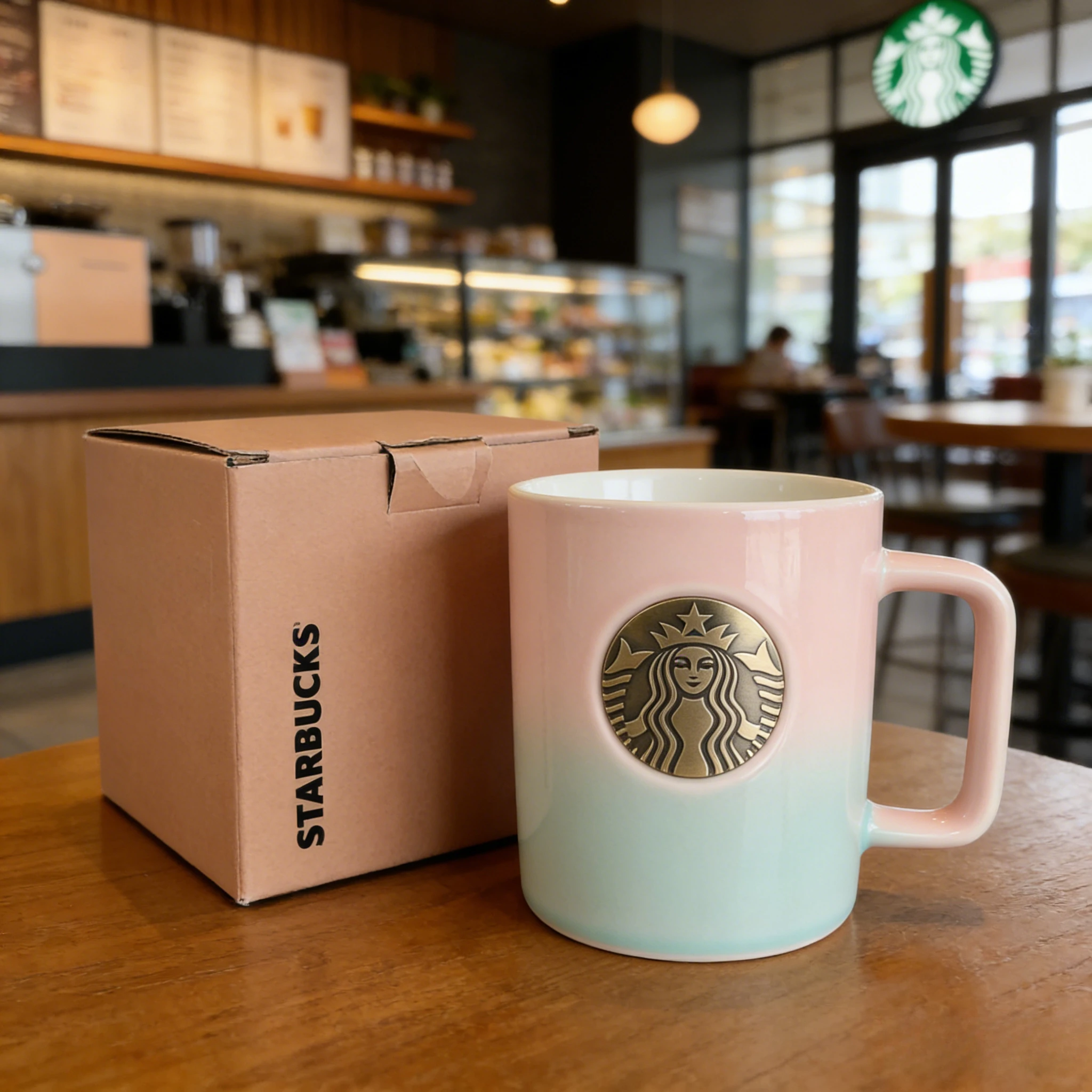 Pink-Blue Gradient Starbucks Ceramic Mug 473ml Bronze Siren Badge Coffee Cup Home Office
Pink-Blue Gradient Starbucks Ceramic Mug 473ml Bronze Siren Badge Coffee Cup Home Office