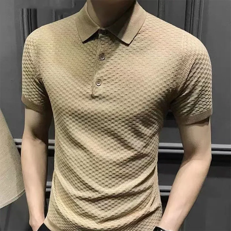 Summer New Fashion Korean Simple Knitted Short Sleeved Polo Shirt Men's Lapel Button Patchwork Trendy Casual Versatile Slim Tops
Summer New Fashion Korean Simple Knitted Short Sleeved Polo Shirt Men's Lapel Button Patchwork Trendy Casual Versatile Slim Tops