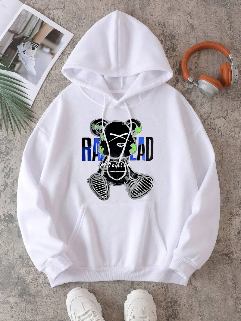 Mecha Bear Hoodies Womens Fashion Illusion Print Hooded Loose Fleece Warm Pocket Pullover Casual Comfortable Womans Clothing
Mecha Bear Hoodies Womens Fashion Illusion Print Hooded Loose Fleece Warm Pocket Pullover Casual Comfortable Womans Clothing
