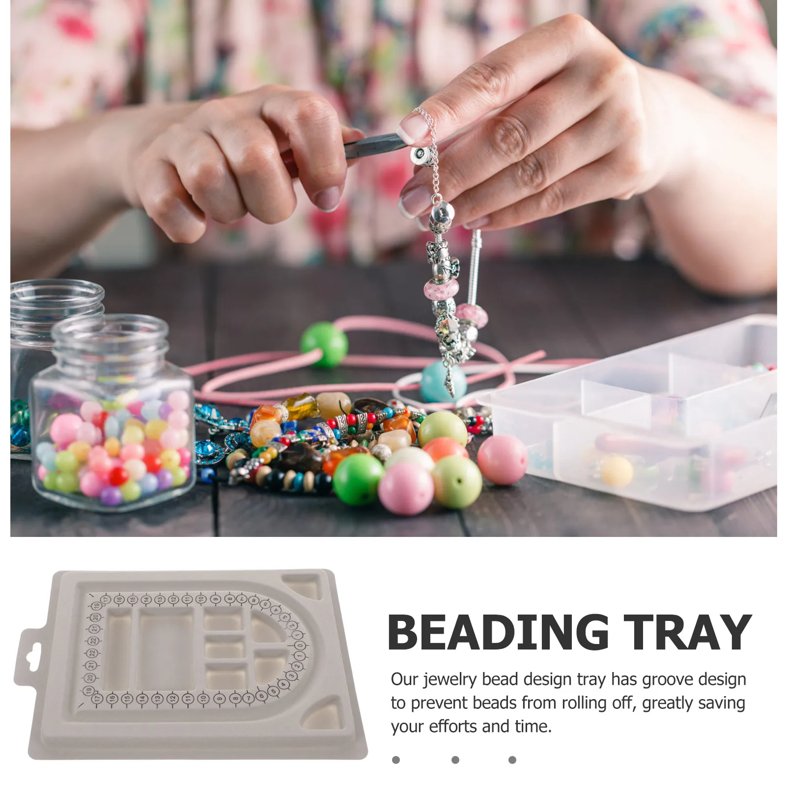 Rectangle Plastic Jewelry Bead Design Board Tray Groove Design Bracelet Necklace Craft Beading Supplies Organizer
Rectangle Plastic Jewelry Bead Design Board Tray Groove Design Bracelet Necklace Craft Beading Supplies Organizer