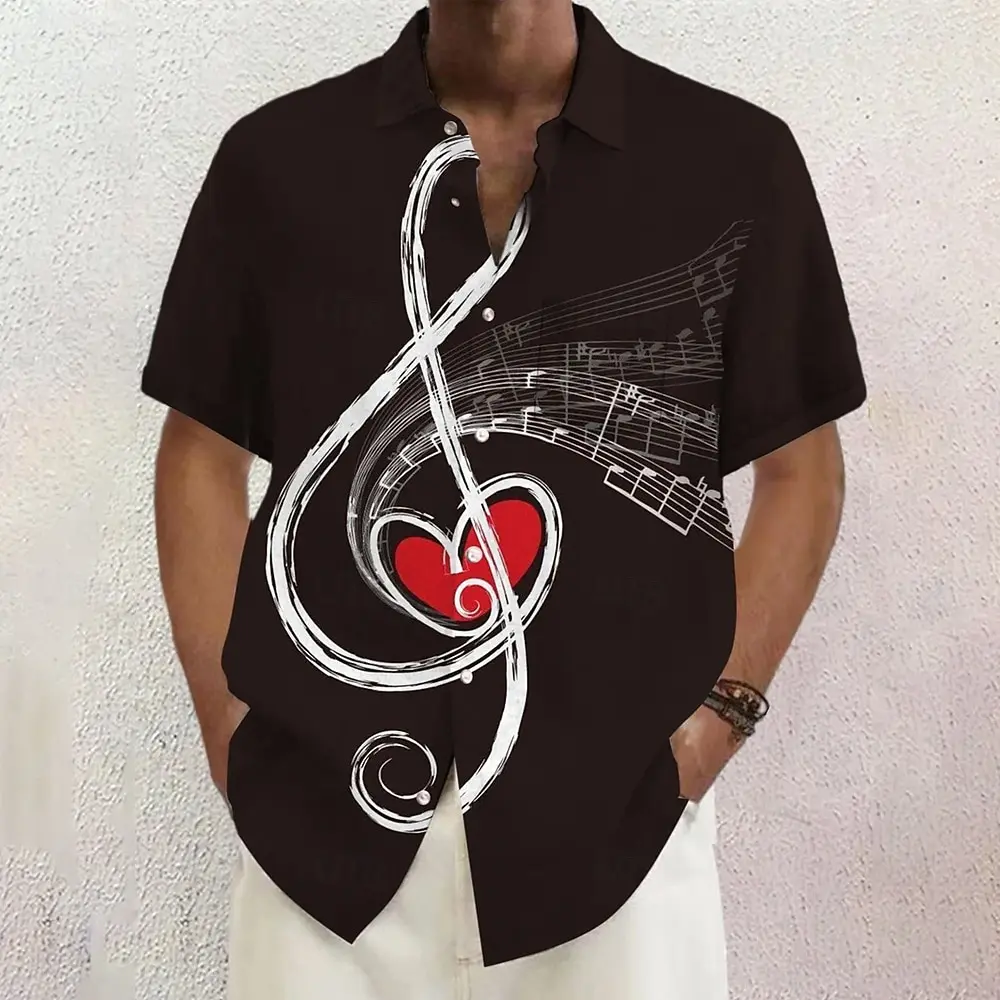 2026 Мужская рубашка в форме сердца с музыкальными нотами на День святого Валентина, летняя рубашка, рубашка на пуговицах, модная повседневная подарочная рубашка с коротким рукавом
2026 Мужская рубашка в форме сердца с музыкальными нотами на День святого Валентина, летняя рубашка, рубашка на пуговицах, модная повседневная подарочная рубашка с коротким рукавом