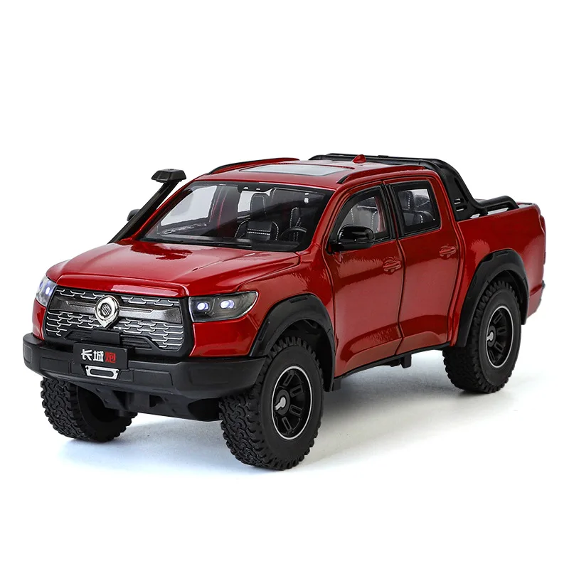 1:24 Scale GWM POER Vanguard Diecast Pickup Truck Model Acousto-optic Design Collectible Display Ornament For Car Lovers
1:24 Scale GWM POER Vanguard Diecast Pickup Truck Model Acousto-optic Design Collectible Display Ornament For Car Lovers