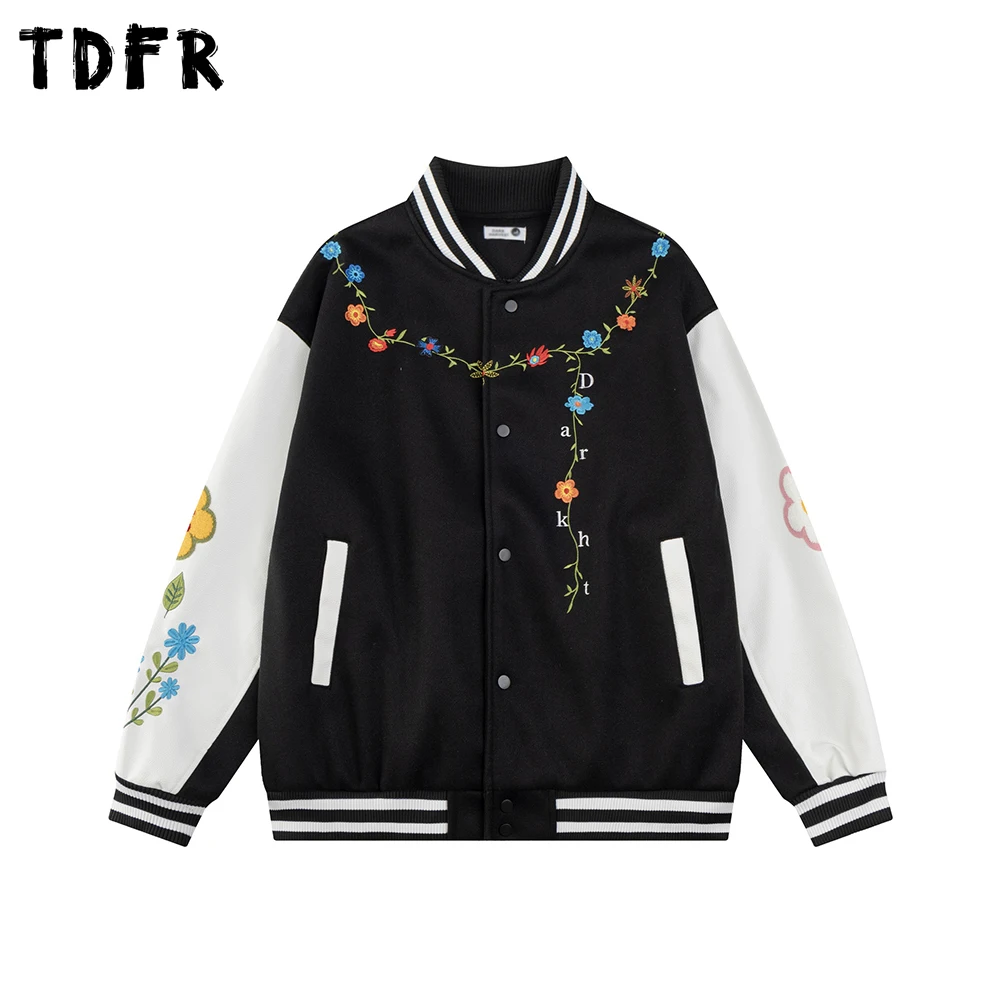 Flower Letter Embroidery Baseball Jacket Mens Spliced Retro Casual Autumn Winter Single Breasted Long Sleeve letterman jacket
Flower Letter Embroidery Baseball Jacket Mens Spliced Retro Casual Autumn Winter Single Breasted Long Sleeve letterman jacket