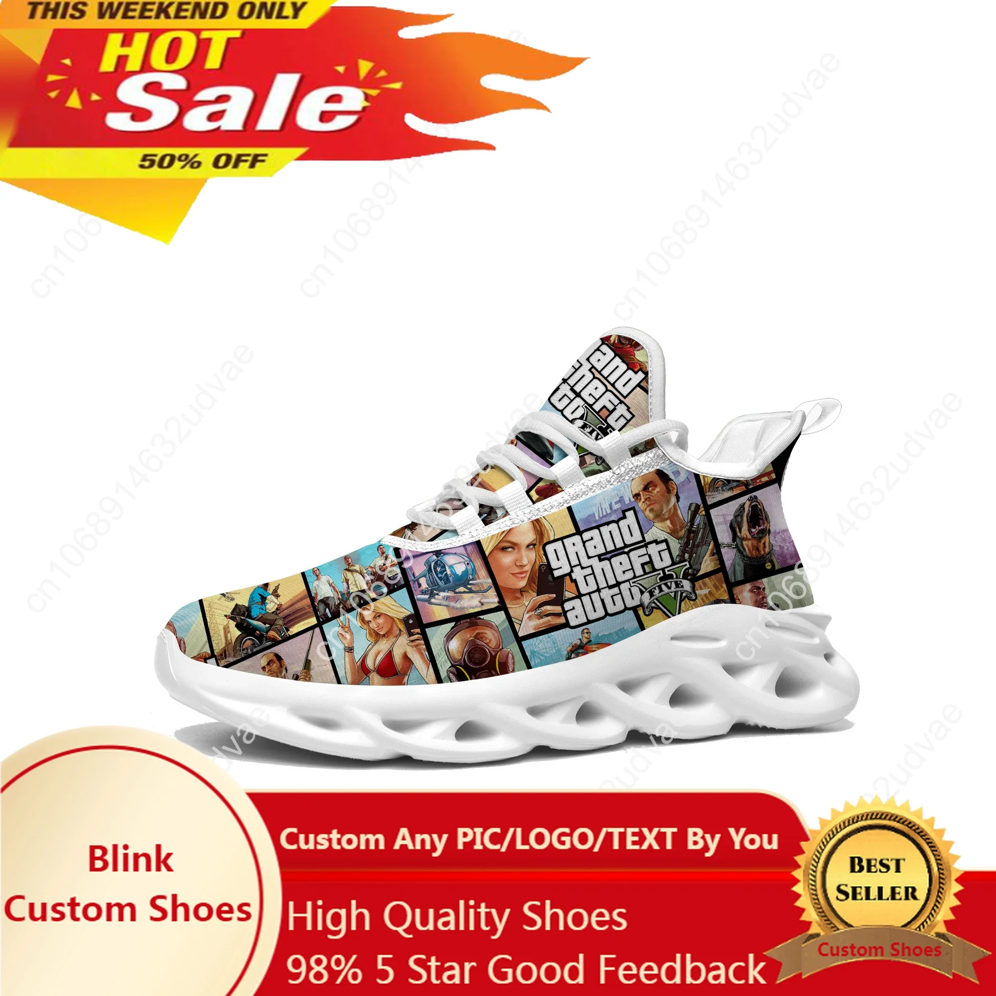 Grand Theft Auto GTA V 5 Flats Sneakers Cartoon Game Mens Womens Sports Running Shoes Sneaker High Quality Customized Made Shoe
Grand Theft Auto GTA V 5 Flats Sneakers Cartoon Game Mens Womens Sports Running Shoes Sneaker High Quality Customized Made Shoe