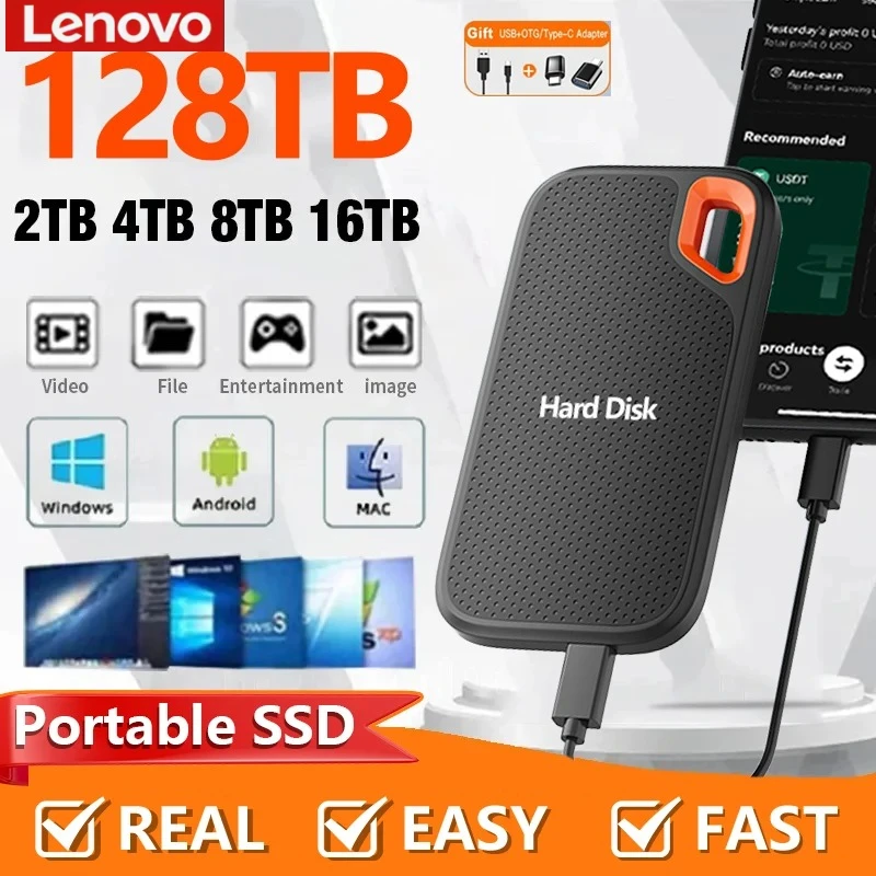 Внешний жесткий диск Lenovo USB 3.1 SSD E61 2 ТБ, 6 ТБ, 8 ТБ, 256 ТБ для ноутбуков, PS5, мобильных устройств, HDD-накопитель
Внешний жесткий диск Lenovo USB 3.1 SSD E61 2 ТБ, 6 ТБ, 8 ТБ, 256 ТБ для ноутбуков, PS5, мобильных устройств, HDD-накопитель