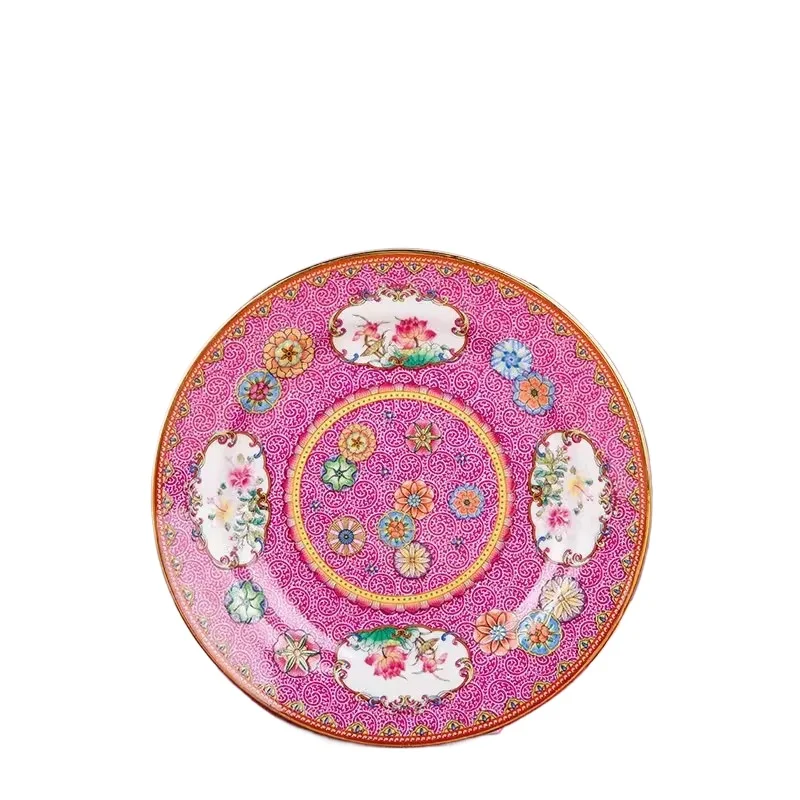 Enamel colored leather ball flower ceramic round vegetable plate household ceramic small vegetable plate soup plate single
Enamel colored leather ball flower ceramic round vegetable plate household ceramic small vegetable plate soup plate single