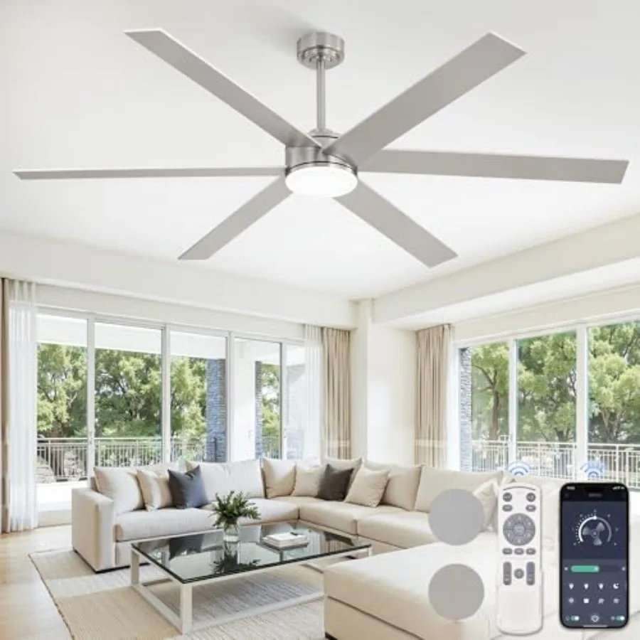 72 Inch Ceiling Fans with Lights and Remote, Reversible 6 Blades Dimmable 3-Color Outdoor Ceiling Fans for Patios, DC Motor Lar
72 Inch Ceiling Fans with Lights and Remote, Reversible 6 Blades Dimmable 3-Color Outdoor Ceiling Fans for Patios, DC Motor Lar