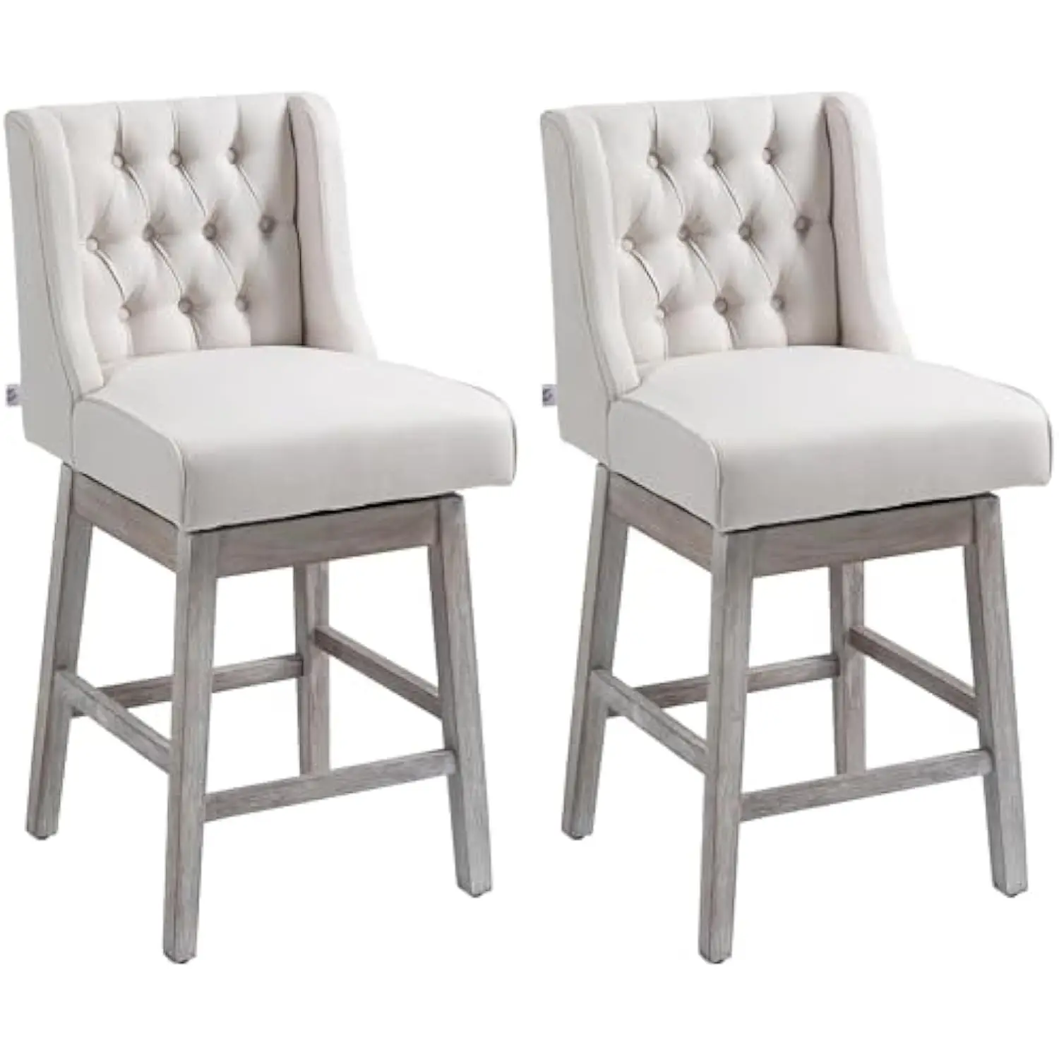 Counter Height Bar Stools Set of 2, 180 Degree Swivel Barstools, 27 Seat Height Bar Stools with Solid Wood Footrests and Butto
Counter Height Bar Stools Set of 2, 180 Degree Swivel Barstools, 27 Seat Height Bar Stools with Solid Wood Footrests and Butto