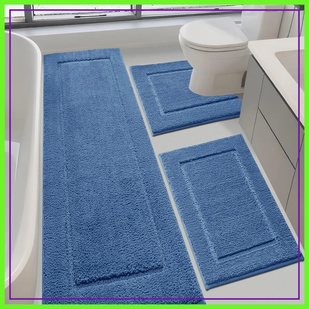 Ultra Soft 3-Piece Bathroom Rugs Set, Thick Plush Absorbent Bath Mat, Non-Slip Backing, Machine Washable
Ultra Soft 3-Piece Bathroom Rugs Set, Thick Plush Absorbent Bath Mat, Non-Slip Backing, Machine Washable