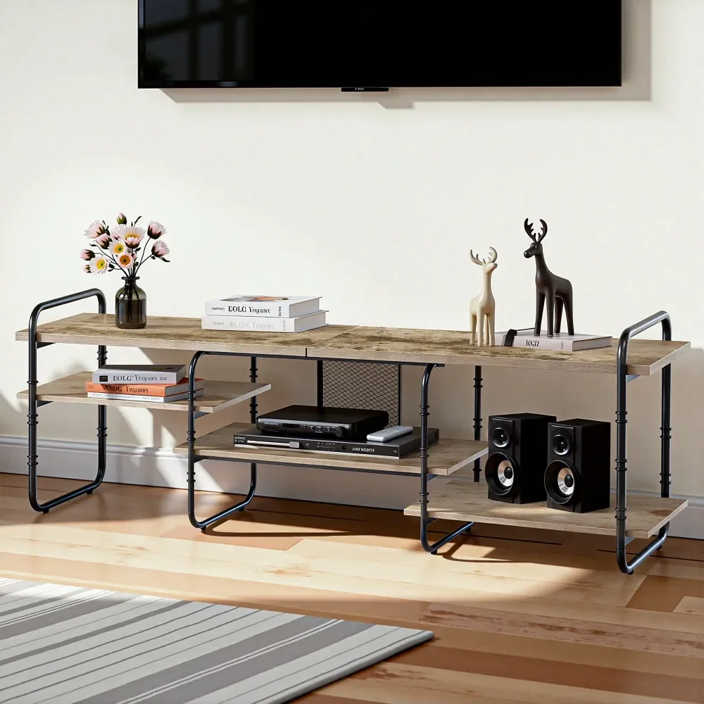 75 Industrial TV Stand With Adjustable Shelves, Sturdy Engineered Wood Metal Frame Entertainment Center, Console Table With Sto
75 Industrial TV Stand With Adjustable Shelves, Sturdy Engineered Wood Metal Frame Entertainment Center, Console Table With Sto