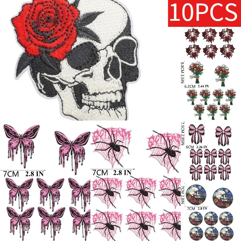 10/12PCS Wholesale Vintage Dark Embroidery Patches, Punk Gothic Iron on Appliques for Hat DIY
10/12PCS Wholesale Vintage Dark Embroidery Patches, Punk Gothic Iron on Appliques for Hat DIY