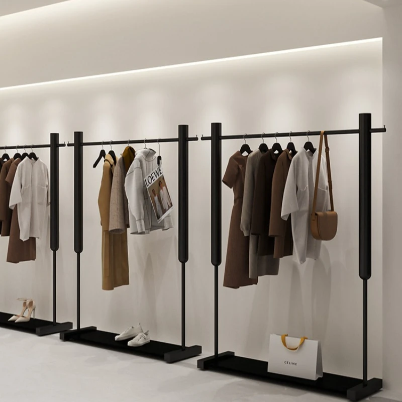 Clothing store hanger wrought iron black floor-to-ceiling display rack clothes
Clothing store hanger wrought iron black floor-to-ceiling display rack clothes