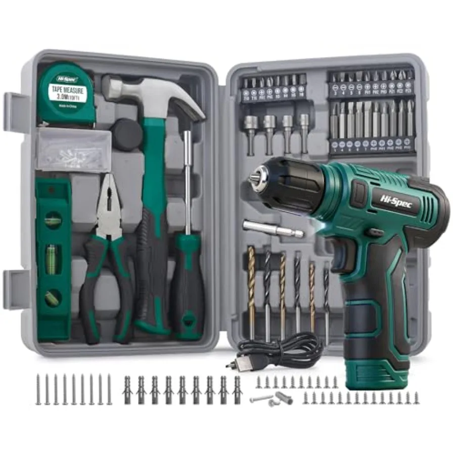 8V Cordless Drill Set and Tool Kit for Men Power USB Rechargeable Electric Drill Driver Compact Hand Toolbox with Essential Too
8V Cordless Drill Set and Tool Kit for Men Power USB Rechargeable Electric Drill Driver Compact Hand Toolbox with Essential Too