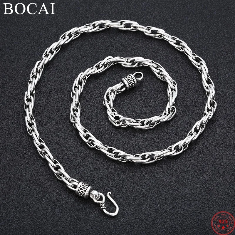 BOCAI S925 Sterling Silver Charms Necklaces for Men Women New Fashion 6mm 9mm Three Circle O-Chain Punk Jewelry Free Shipping
BOCAI S925 Sterling Silver Charms Necklaces for Men Women New Fashion 6mm 9mm Three Circle O-Chain Punk Jewelry Free Shipping
