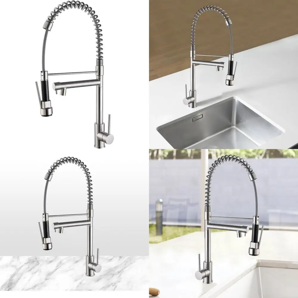 Выдвижной смеситель с высокой дугой и одним отверстием с пружинным изливом из матового никеля для кухонных раковин из нержавеющей стали
Выдвижной смеситель с высокой дугой и одним отверстием с пружинным изливом из матового никеля для кухонных раковин из нержавеющей стали