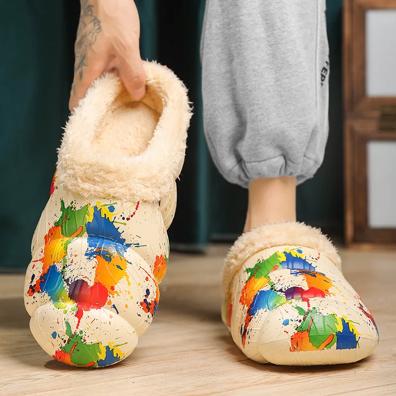 2026 Men's waterproof Cotton Slippers Thick Bottom Head Cover Winter Indoor Warm Home Decor with Velvet women's Colorful Shoes
2026 Men's waterproof Cotton Slippers Thick Bottom Head Cover Winter Indoor Warm Home Decor with Velvet women's Colorful Shoes