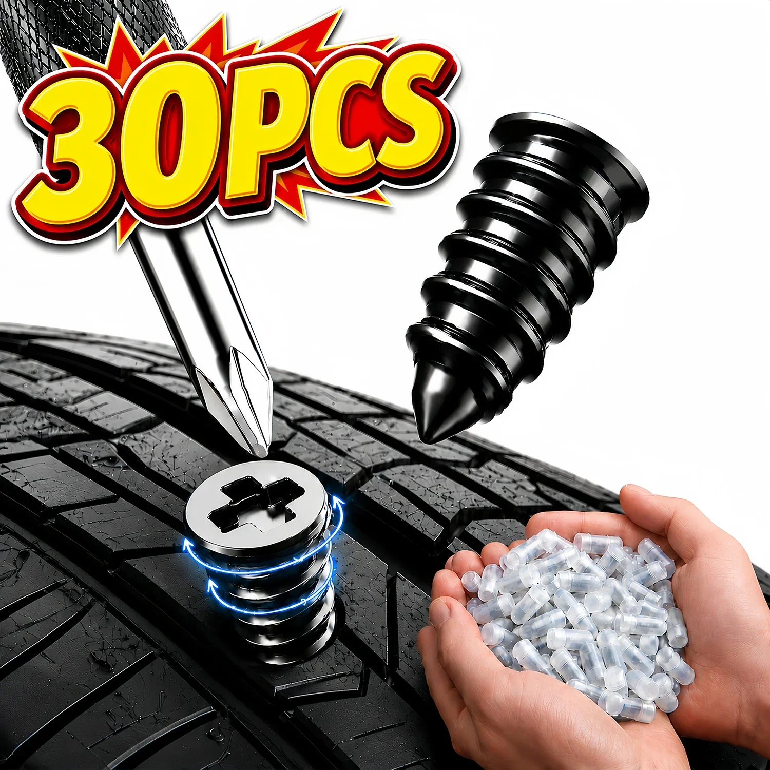 10-30pcs Tire Repair Nails Set Vacuum Tire Repair Nails Heavy Duty Tire Repair Rubber Nails Kit for Car Motorcycle Truck
10-30pcs Tire Repair Nails Set Vacuum Tire Repair Nails Heavy Duty Tire Repair Rubber Nails Kit for Car Motorcycle Truck