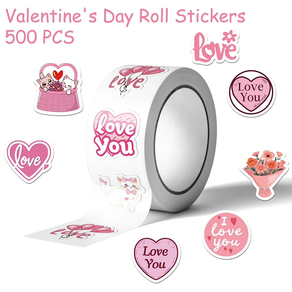 500pcs Cartoon Pink Valentine's Day Roll Stickers Decals For Phone Laptop Guitar DIY Graffiti Aesthetic Stickers Creative Gift
500pcs Cartoon Pink Valentine's Day Roll Stickers Decals For Phone Laptop Guitar DIY Graffiti Aesthetic Stickers Creative Gift