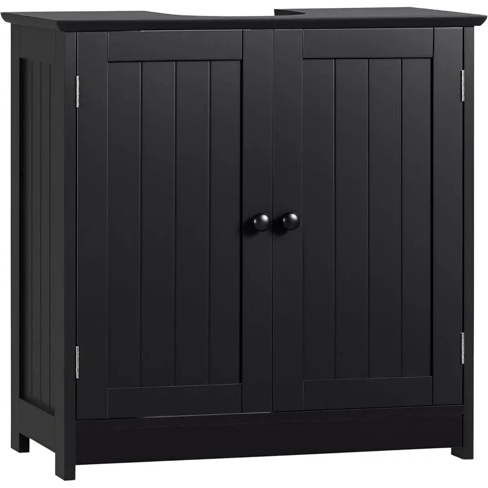 Black U-Shaped Pedestal Sink Storage Cabinet with 2 Doors and Shelf
Black U-Shaped Pedestal Sink Storage Cabinet with 2 Doors and Shelf