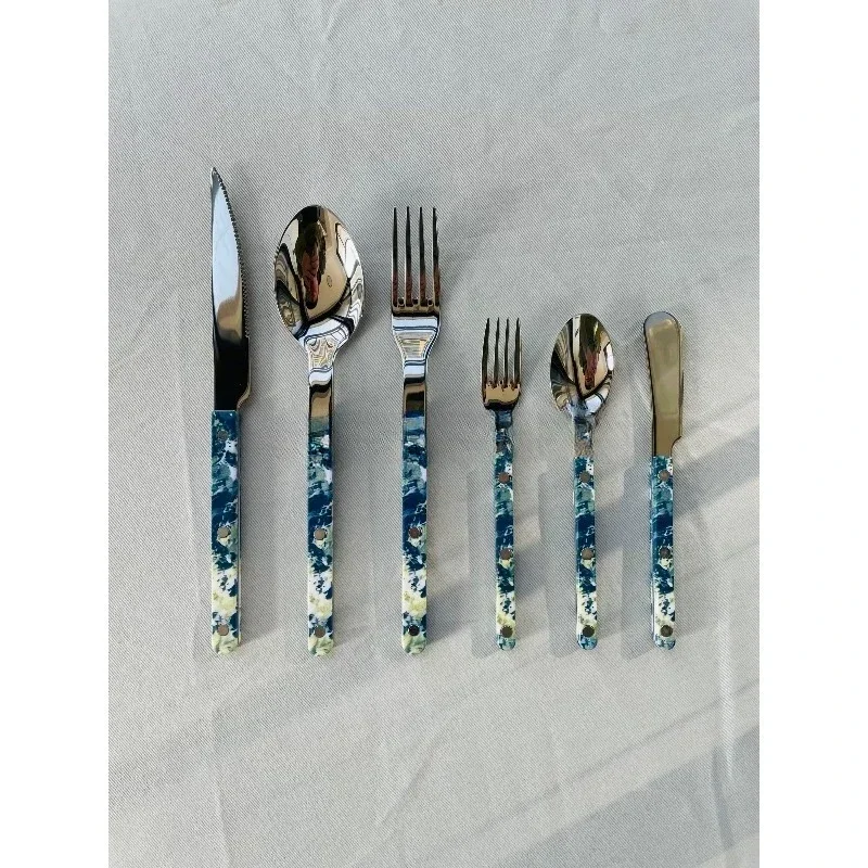 Blue agate Western knife, fork and spoon French antique tableware fruit fork dessert spoon
Blue agate Western knife, fork and spoon French antique tableware fruit fork dessert spoon