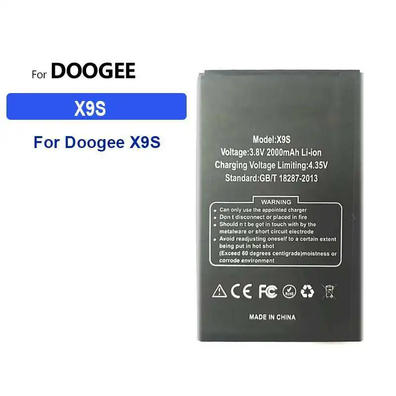 Высокопроизводительный аккумулятор для мобильного телефона 2000 мАч для Doogee X9S
Высокопроизводительный аккумулятор для мобильного телефона 2000 мАч для Doogee X9S
