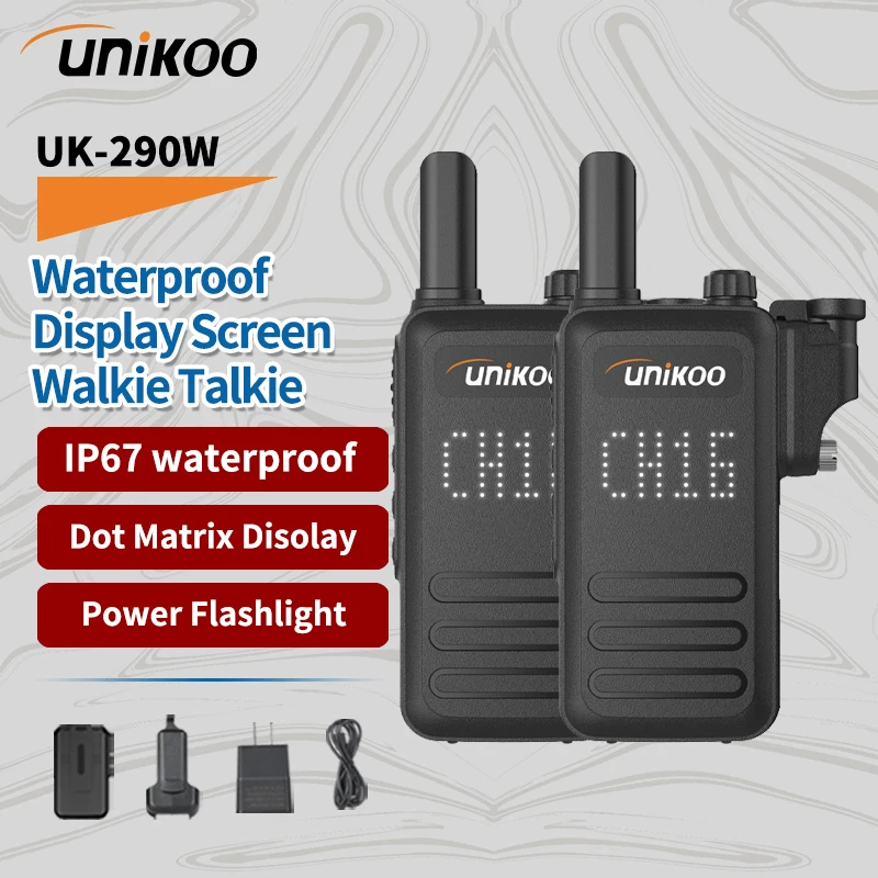2 PCS UNIKOO UK290W IP67 Waterproof Walkie Talkie with Screen Display Portable Long Range Communication Set Two Way Radio
2 PCS UNIKOO UK290W IP67 Waterproof Walkie Talkie with Screen Display Portable Long Range Communication Set Two Way Radio