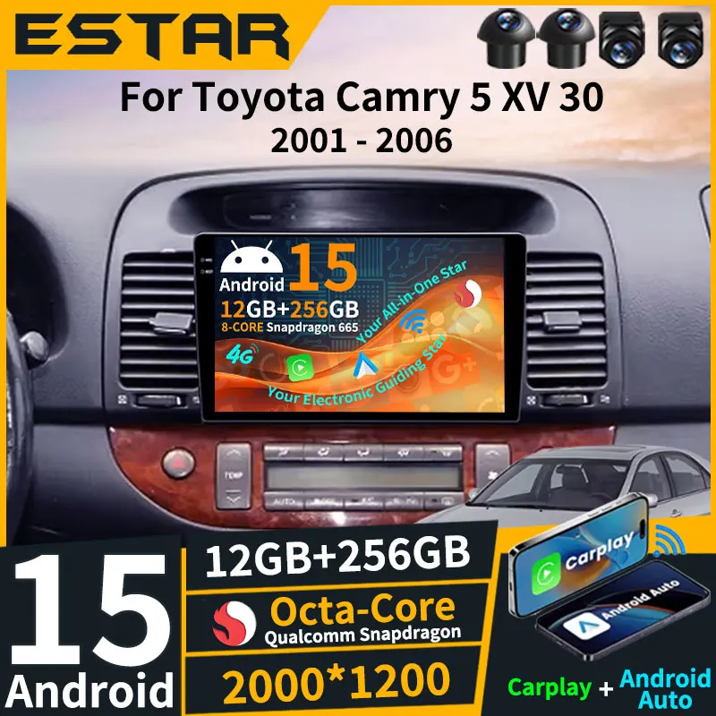 Wireless Carplay Android 15 For Toyota Camry 5 XV 30 2002 - 2006 Car Radio Multimedia QLED 2din RDS Navigation 360 Camera Audio
Wireless Carplay Android 15 For Toyota Camry 5 XV 30 2002 - 2006 Car Radio Multimedia QLED 2din RDS Navigation 360 Camera Audio