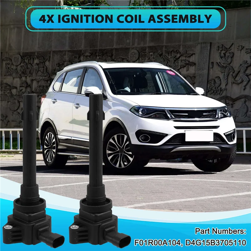 4Pcs Ignition Coils For CHERY TIGGO 2 1.5L 3X A13T ARRIZO 3 A16 SQRD4G15B Engine Accessories F01R00A104 D4G15B3705110
4Pcs Ignition Coils For CHERY TIGGO 2 1.5L 3X A13T ARRIZO 3 A16 SQRD4G15B Engine Accessories F01R00A104 D4G15B3705110