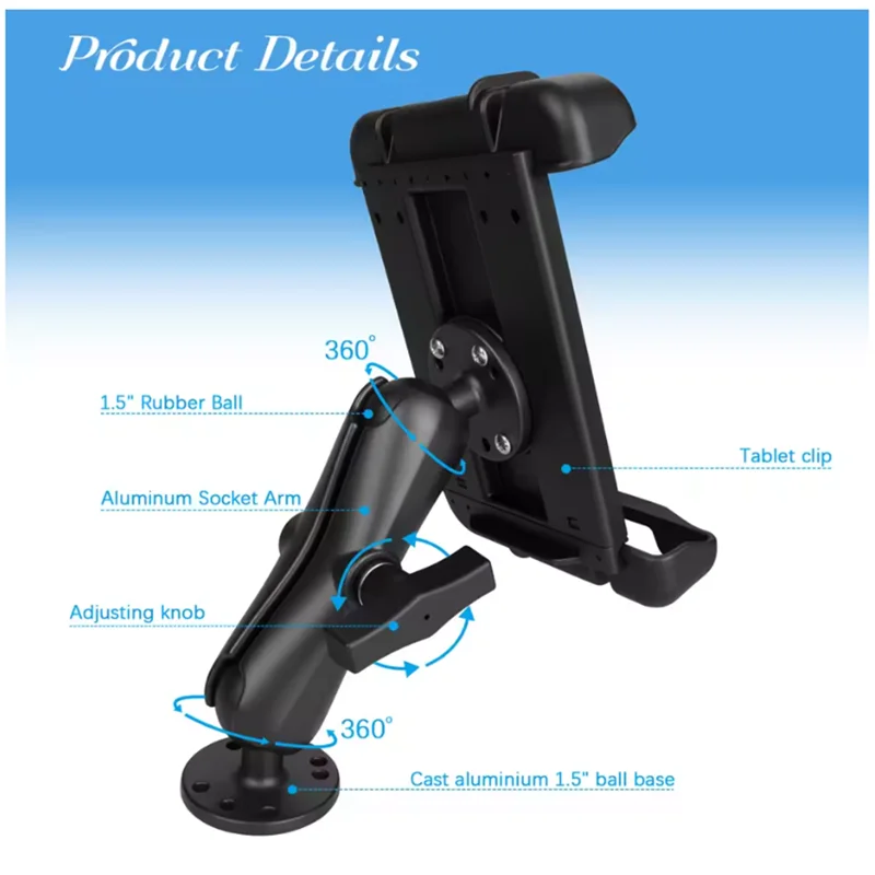 compatible with 7.9-9 inch tablets for Zebra ET40/ET45,with a 1.5-inch 7-holeround drilled base and 9cm/15cm /23cm aluminum rod
compatible with 7.9-9 inch tablets for Zebra ET40/ET45,with a 1.5-inch 7-holeround drilled base and 9cm/15cm /23cm aluminum rod