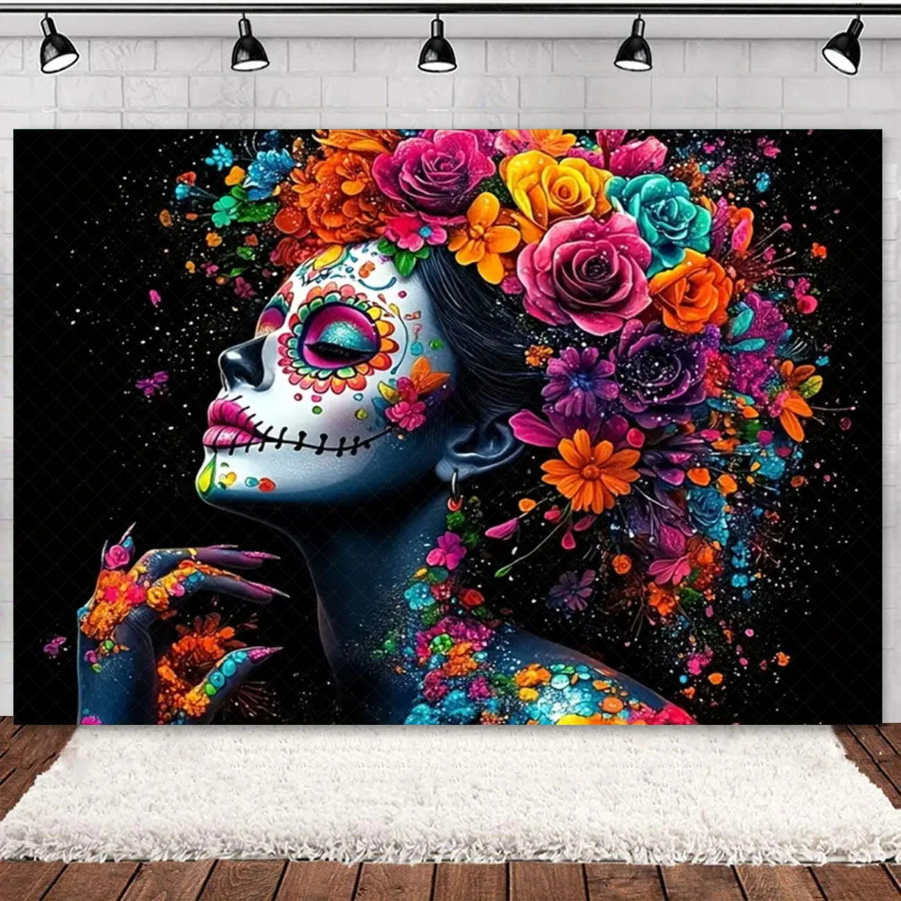 Mexican Festival Day of the Dead Colorful Backdrop Party Decorations Skeleton And Flower Wall Decor Background Photo Booth Prop
Mexican Festival Day of the Dead Colorful Backdrop Party Decorations Skeleton And Flower Wall Decor Background Photo Booth Prop