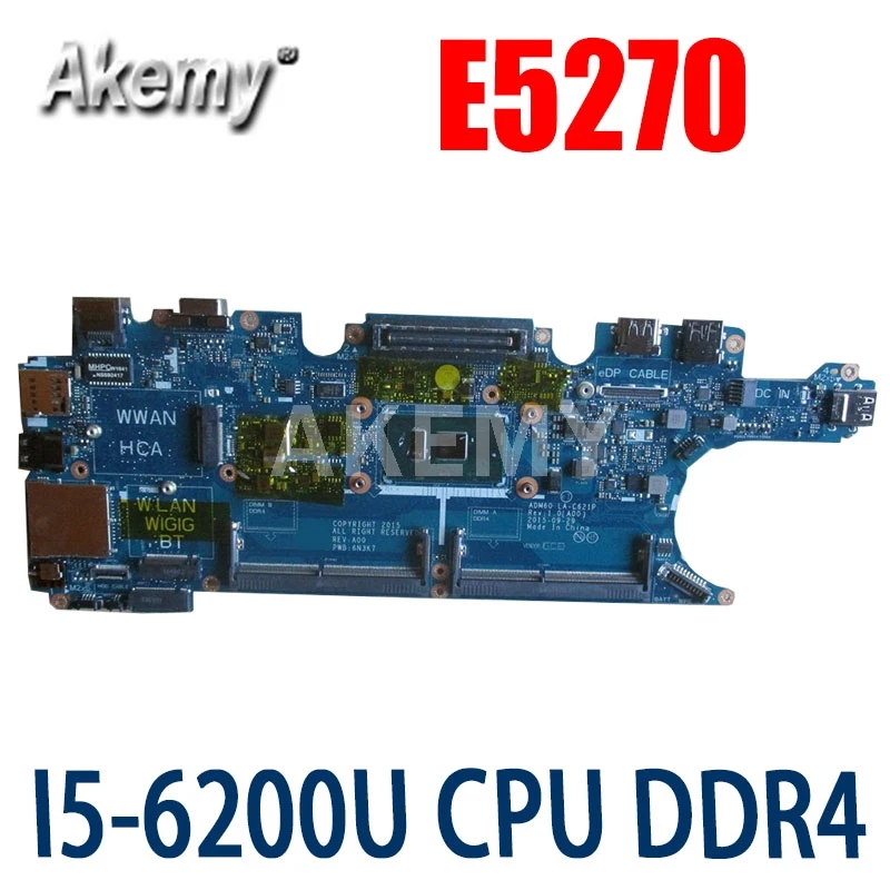 For Dell Latitude 5270 E5270 Laptop Motherboard ADM60 LA-C621P W/i3-6100U i5-6300U i7-6500U UMA DDR4*2Slots Tested OK
For Dell Latitude 5270 E5270 Laptop Motherboard ADM60 LA-C621P W/i3-6100U i5-6300U i7-6500U UMA DDR4*2Slots Tested OK