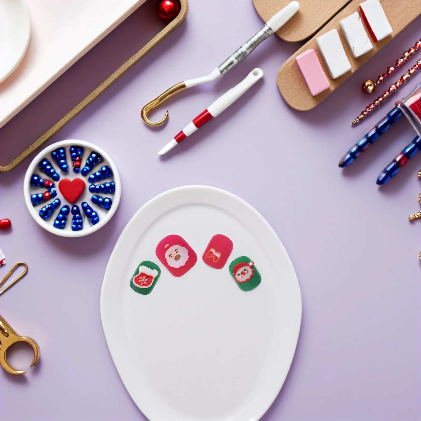 1Set Almond Shape Press on Nails Short Full Cover Christmas Nail Art Party False Nails Stylish DIY Manicure Supplies
1Set Almond Shape Press on Nails Short Full Cover Christmas Nail Art Party False Nails Stylish DIY Manicure Supplies