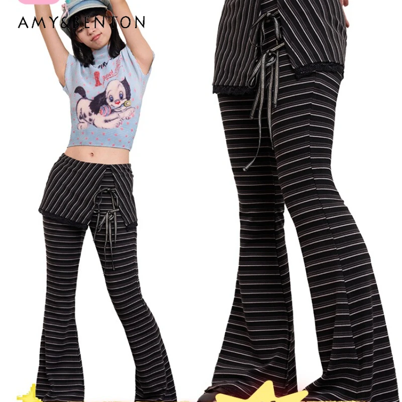 American Retro Black Striped Lace-up Knitted Flared Pants Women Spring Summer New Slimming Versatile Sexy Bell-bottoms Ladies
American Retro Black Striped Lace-up Knitted Flared Pants Women Spring Summer New Slimming Versatile Sexy Bell-bottoms Ladies