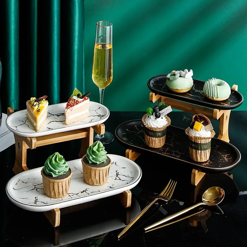 WD pattern ceramic dim sum plate, dessert shop afternoon tea double wooden rack pastry plate fruit dessert plate
WD pattern ceramic dim sum plate, dessert shop afternoon tea double wooden rack pastry plate fruit dessert plate