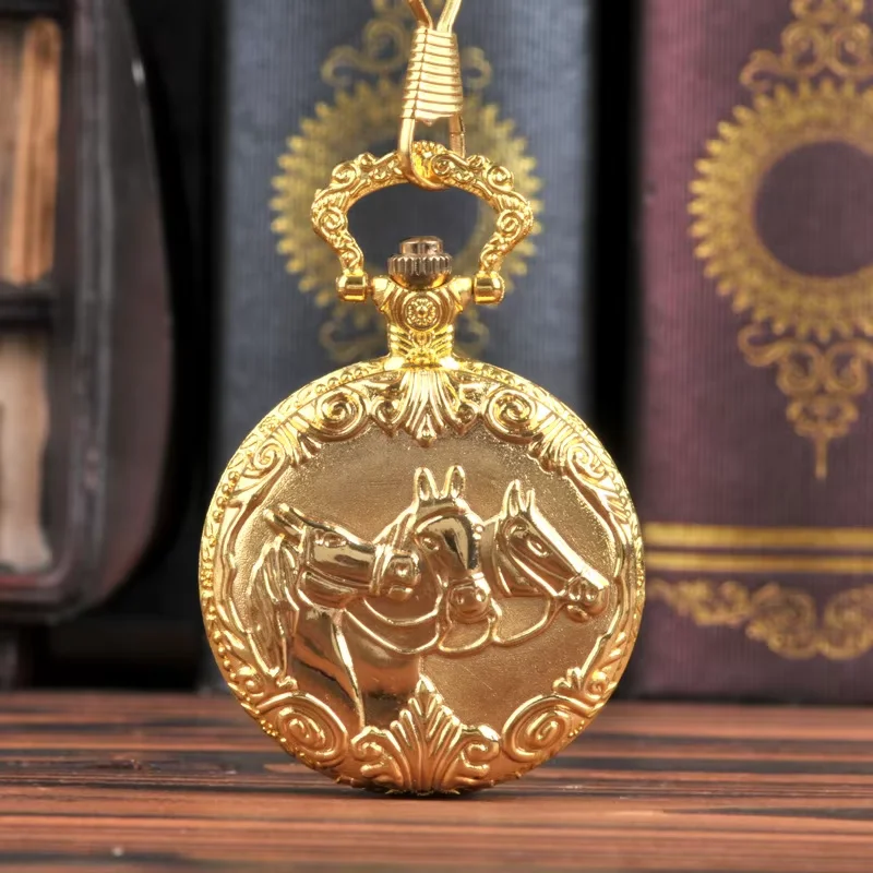1044Necklace Pendant Vintage Chinese Animal Bronze Horse Quartz Pocke Watch Running Pattern Gold Hollow
1044Necklace Pendant Vintage Chinese Animal Bronze Horse Quartz Pocke Watch Running Pattern Gold Hollow