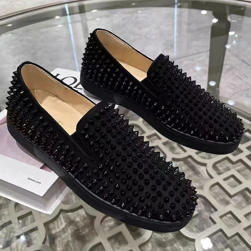 mens fashion punk goth rivets shoes slip-on cow suede leather spikes shoe summer flats studded loafers designer stylish footwear
mens fashion punk goth rivets shoes slip-on cow suede leather spikes shoe summer flats studded loafers designer stylish footwear