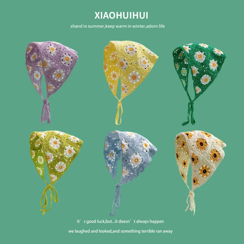 Handmade Crochet Small Daisy Triangle Towel Women's Strap Headscarf Summer Camping Knitted Bundle Hair Hollow Headband Student
Handmade Crochet Small Daisy Triangle Towel Women's Strap Headscarf Summer Camping Knitted Bundle Hair Hollow Headband Student