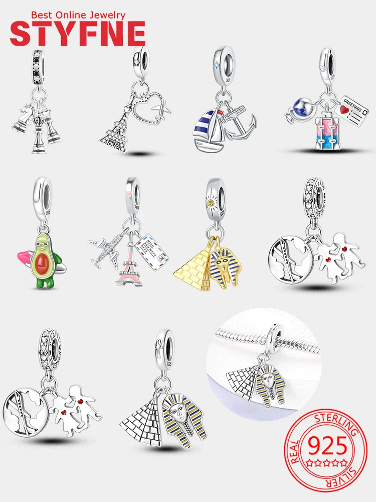 Travel Series Charms Pharaoh Pyramid Paris Tower Anchor Plane Suitcase Beads Pendant Fit 925 Silver Women Jewelry Bracelet Gift
Travel Series Charms Pharaoh Pyramid Paris Tower Anchor Plane Suitcase Beads Pendant Fit 925 Silver Women Jewelry Bracelet Gift