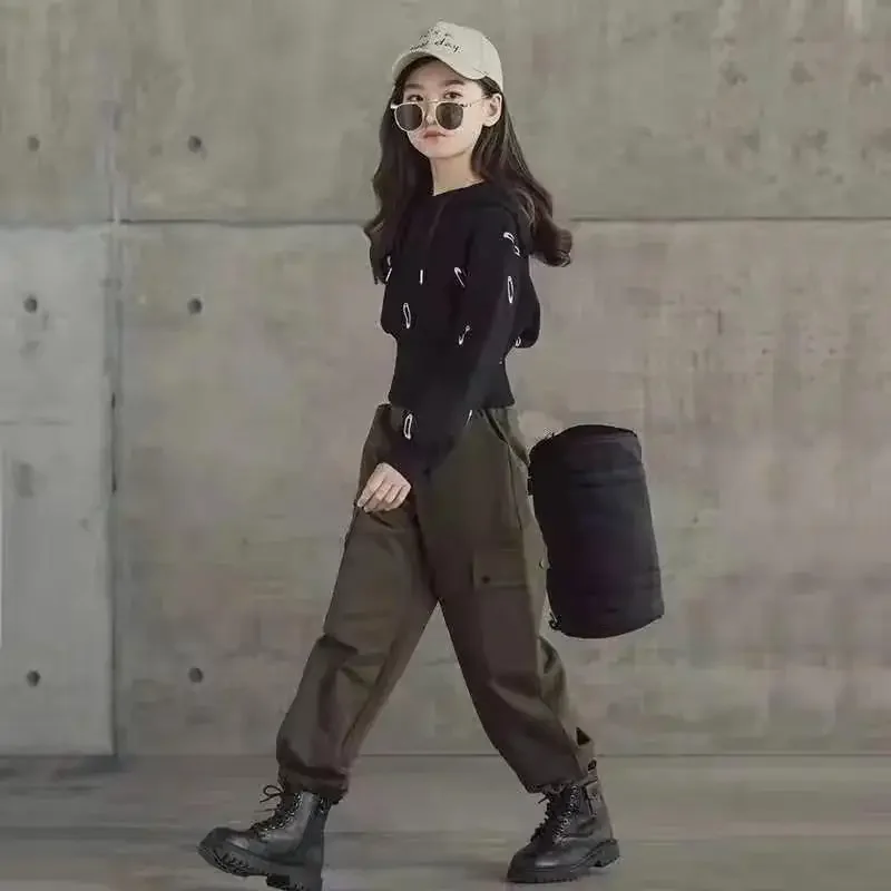 2024 spring autumn Kids tracksuit Children Girls Clothes hoodie T-Shirt + wide leg Cargo Pants Suit Teenager 5 6 7 10 11 12 year
2024 spring autumn Kids tracksuit Children Girls Clothes hoodie T-Shirt + wide leg Cargo Pants Suit Teenager 5 6 7 10 11 12 year