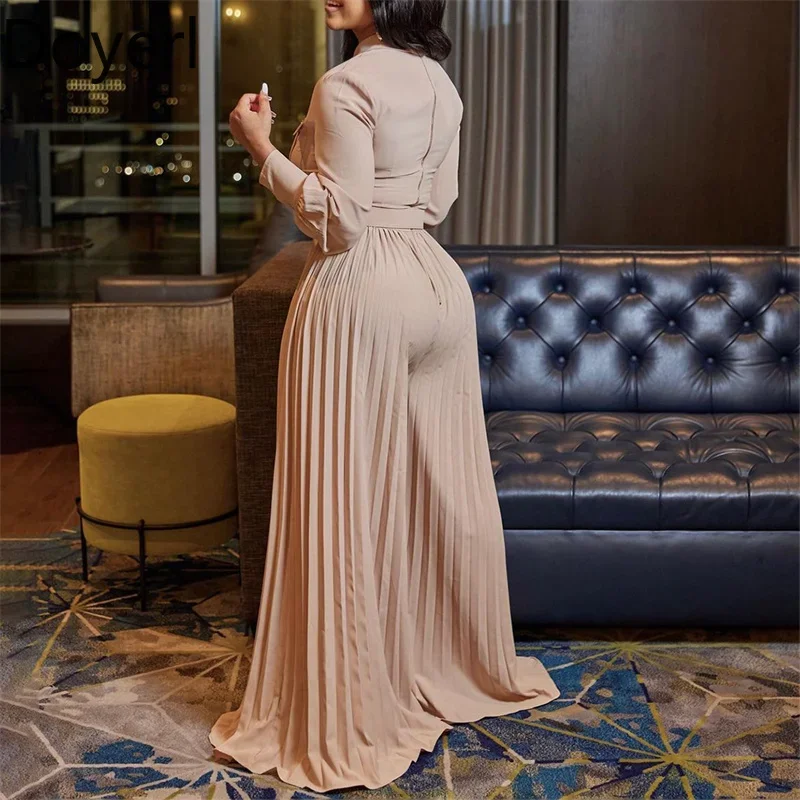Doyerl Loose Pleated Wide Leg Jumpsuit Woman Rompers Elegant Long Sleeve Turn-down Collar Button Shirt One Piece Overall Pockets
Doyerl Loose Pleated Wide Leg Jumpsuit Woman Rompers Elegant Long Sleeve Turn-down Collar Button Shirt One Piece Overall Pockets