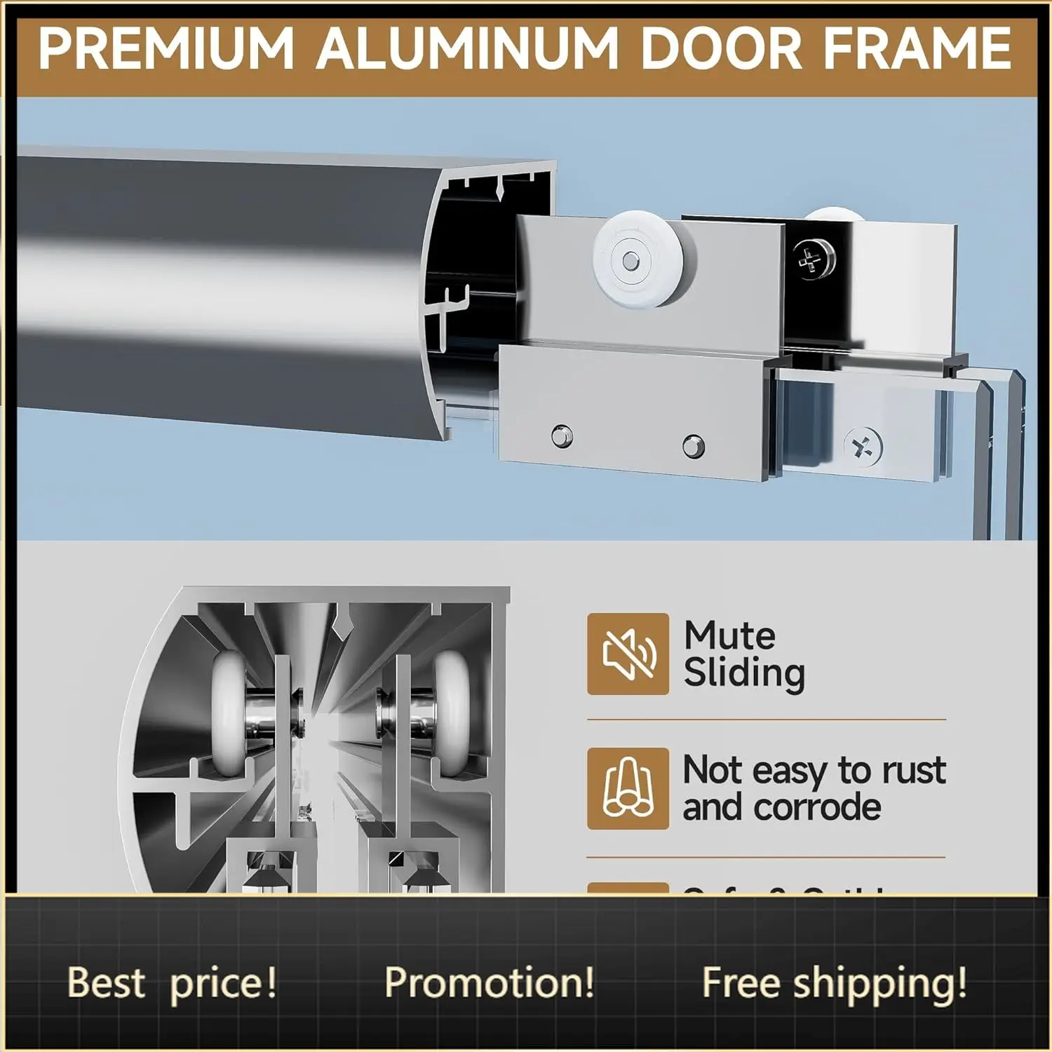 Double Sliding Glass Shower Door, 56–60 in W x 72 in H, Chrome Aluminum Frame, 1/4 in(6mm) High-Strength Tempered Glass Shower D
Double Sliding Glass Shower Door, 56–60 in W x 72 in H, Chrome Aluminum Frame, 1/4 in(6mm) High-Strength Tempered Glass Shower D