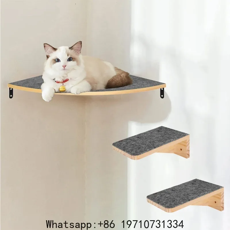 Cat Wall Furniture Corner Climbing Shelf Perches Cat Bed Wall Mounted with 2 Wide Steps Floating Stairs for Wall Indoor Cats
Cat Wall Furniture Corner Climbing Shelf Perches Cat Bed Wall Mounted with 2 Wide Steps Floating Stairs for Wall Indoor Cats