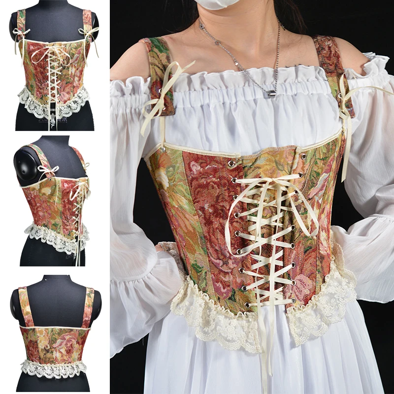 Womens Sexy Vintage 1920s Renaissance Lace Trim Corset Bustier Lingerie Slimming Belt Waist Cincher Shapewear Tops Female Vest
Womens Sexy Vintage 1920s Renaissance Lace Trim Corset Bustier Lingerie Slimming Belt Waist Cincher Shapewear Tops Female Vest