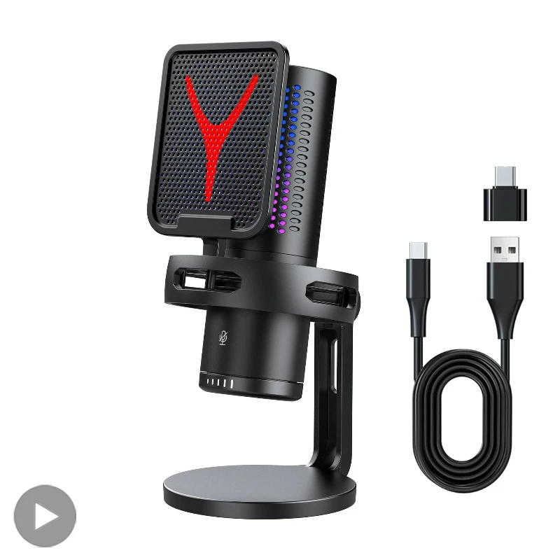 Gaming Microphone Professional Condenser Mic PC Laptop Computer Mike RGB USB Wired Studio Streaming Podcast Gamer Karaoke PC Kit
Gaming Microphone Professional Condenser Mic PC Laptop Computer Mike RGB USB Wired Studio Streaming Podcast Gamer Karaoke PC Kit
