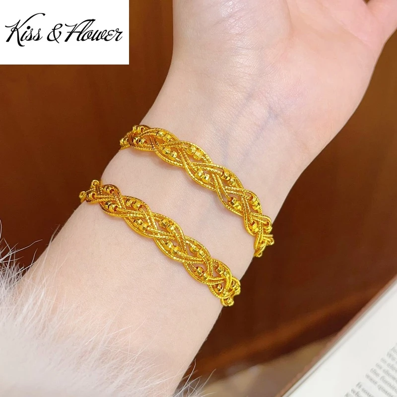 KISS&FLOWER 24KT Gold Shiny Lace Bangle Bracelets For Women Wedding Party Birthday Christmas Bride Mother Girl Lady Gifts BR389
KISS&FLOWER 24KT Gold Shiny Lace Bangle Bracelets For Women Wedding Party Birthday Christmas Bride Mother Girl Lady Gifts BR389