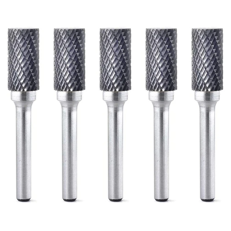 5Pcs SA-5 Tungsten Carbide Burrs Cylinder Shape Double Cut Rotary Burr File With 1/4 Shank For Rotary Tool Die Grinder
5Pcs SA-5 Tungsten Carbide Burrs Cylinder Shape Double Cut Rotary Burr File With 1/4 Shank For Rotary Tool Die Grinder