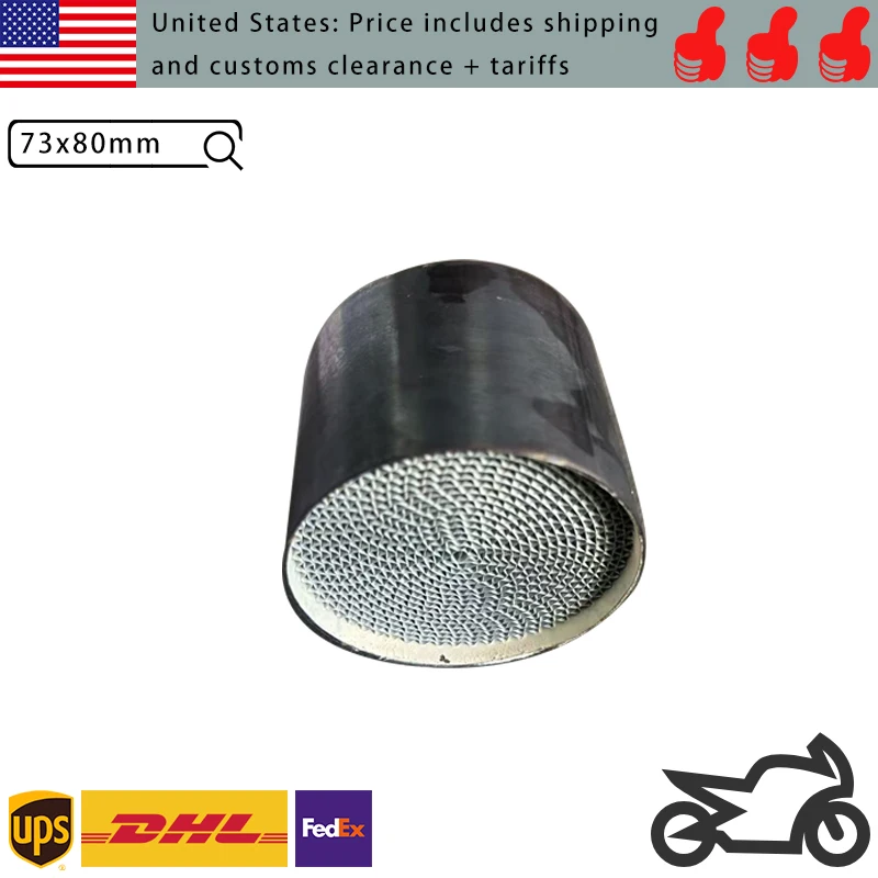 73x80mm High Flow Muffler Euro3-6 Motorcycle Catalyst Converter Metal Substrate Core for Exhaust Pipe
73x80mm High Flow Muffler Euro3-6 Motorcycle Catalyst Converter Metal Substrate Core for Exhaust Pipe