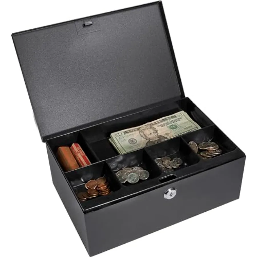 12-Inch Cash Box and 6 Compartment Tray with Key Lock Black
12-Inch Cash Box and 6 Compartment Tray with Key Lock Black