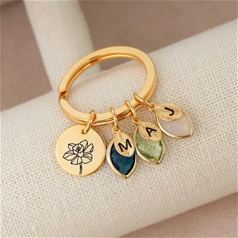 Engraved Birth Flower Keychain Personalized Mother‘s Day Gift Birthstone Leaf Keyring for Women Personalized Gift for Grandma
Engraved Birth Flower Keychain Personalized Mother‘s Day Gift Birthstone Leaf Keyring for Women Personalized Gift for Grandma